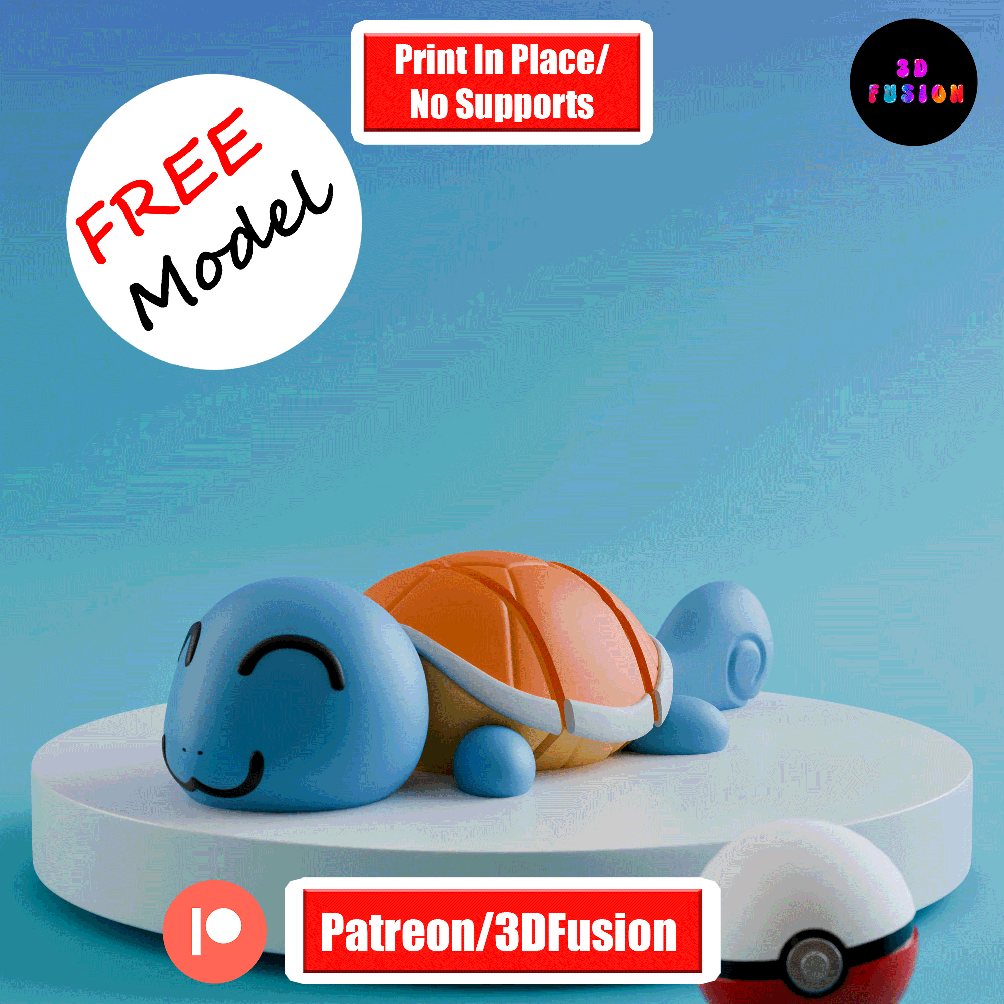 Happy Squirtle ???- FREE Multicolor Pokemon Articulated Flexi Toy & Keychain